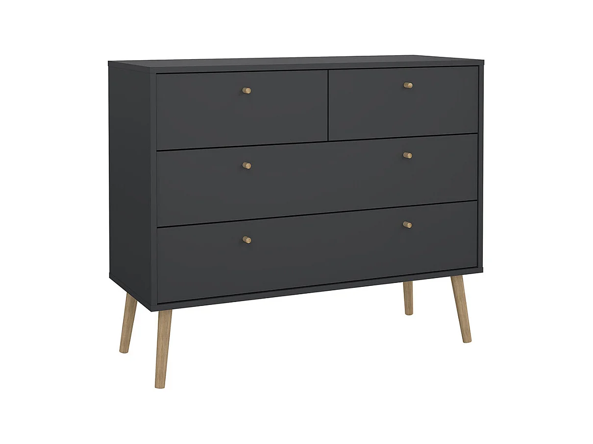 Bodo Kommode 4 Schubladen matte grau.