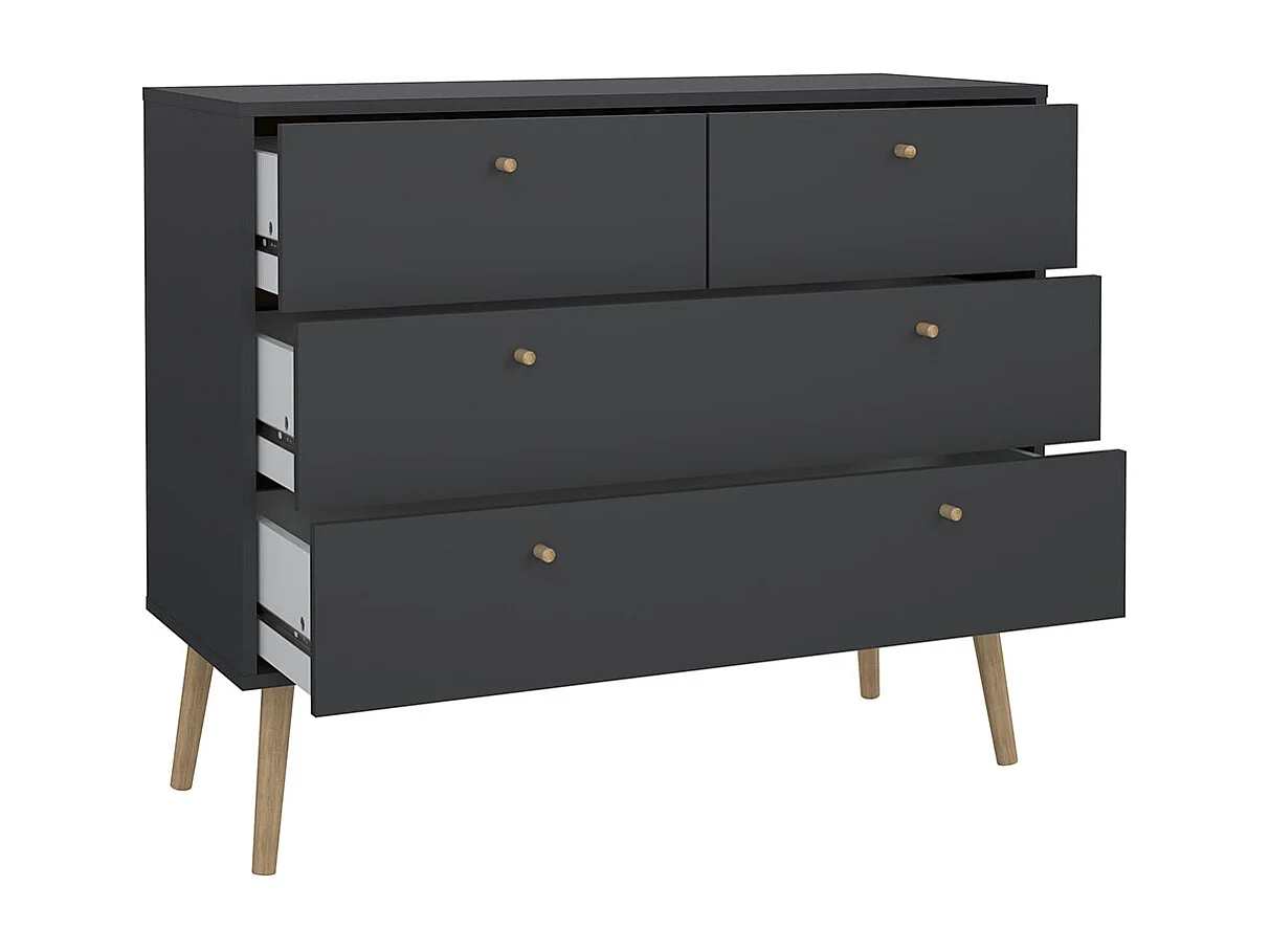 Bodo Kommode 4 Schubladen matte grau.