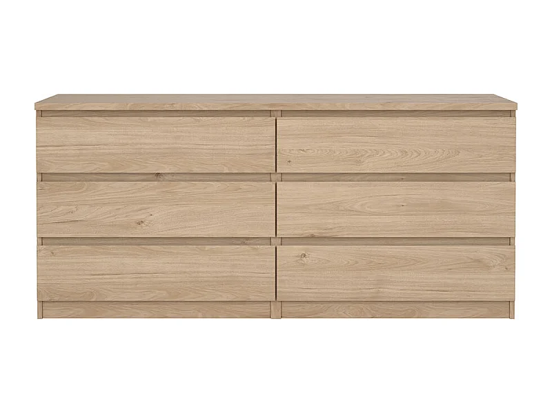 Naia Kommode 6 Schubladen Eichen-Dekor.