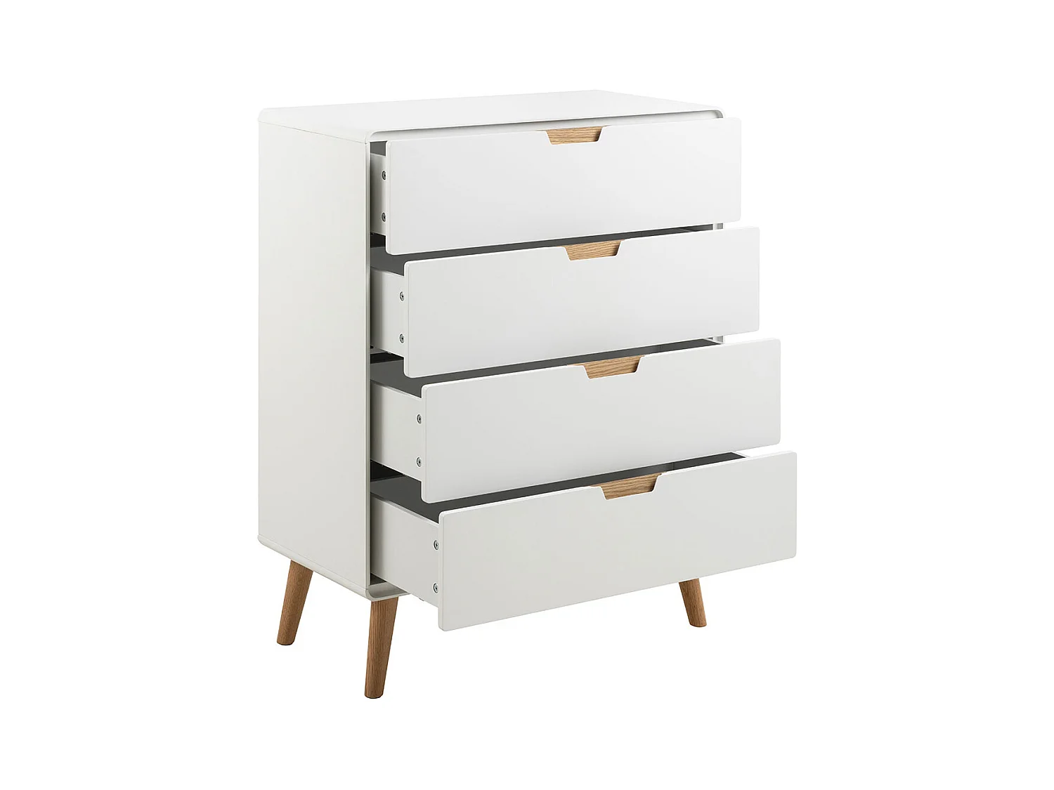 Lowell Kommode 4 Schubladen weiß.