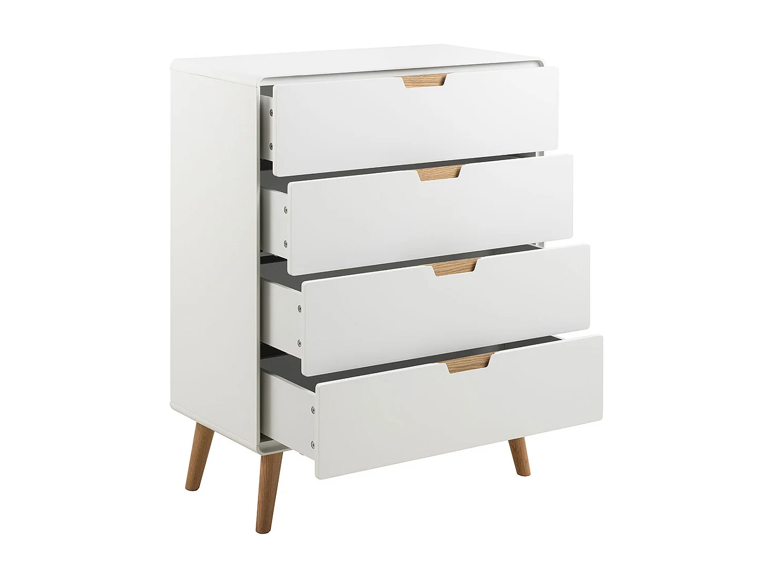 Lowell Kommode 4 Schubladen weiß.