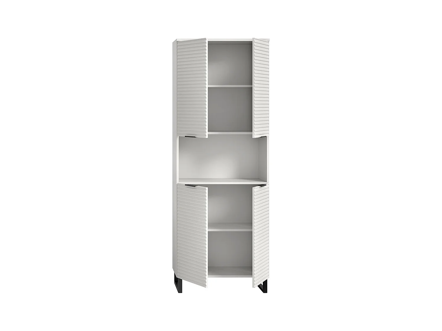 Riff Hochschrank Bad 4 Türen 1 Fach weiß.