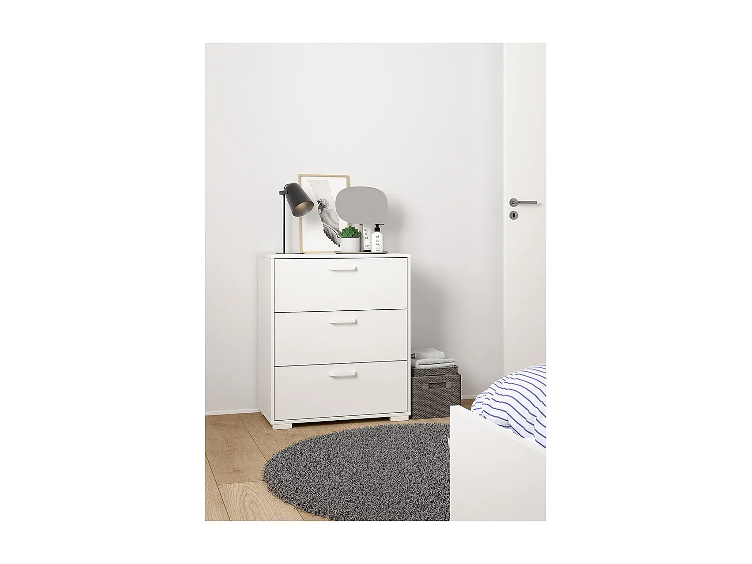 Sofia Kommode 3 Schubladen weiß.