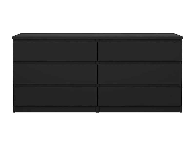 Naia Kommode 6 Schubladen matt schwarz.