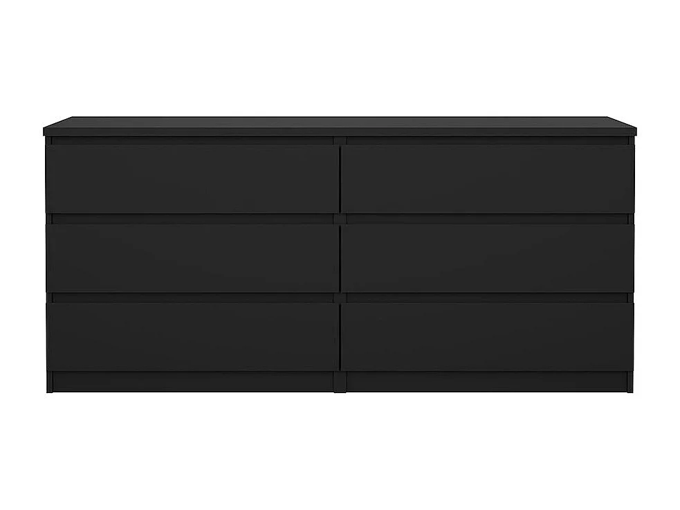 Naia Kommode 6 Schubladen matt schwarz.
