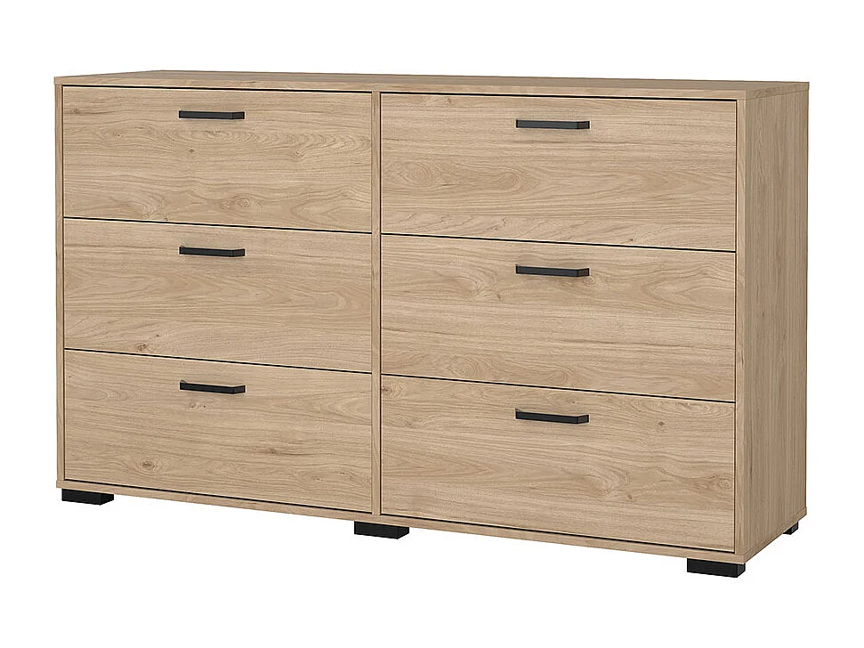 Sofia Kommode 6 Schubladen Eiche Dekor.