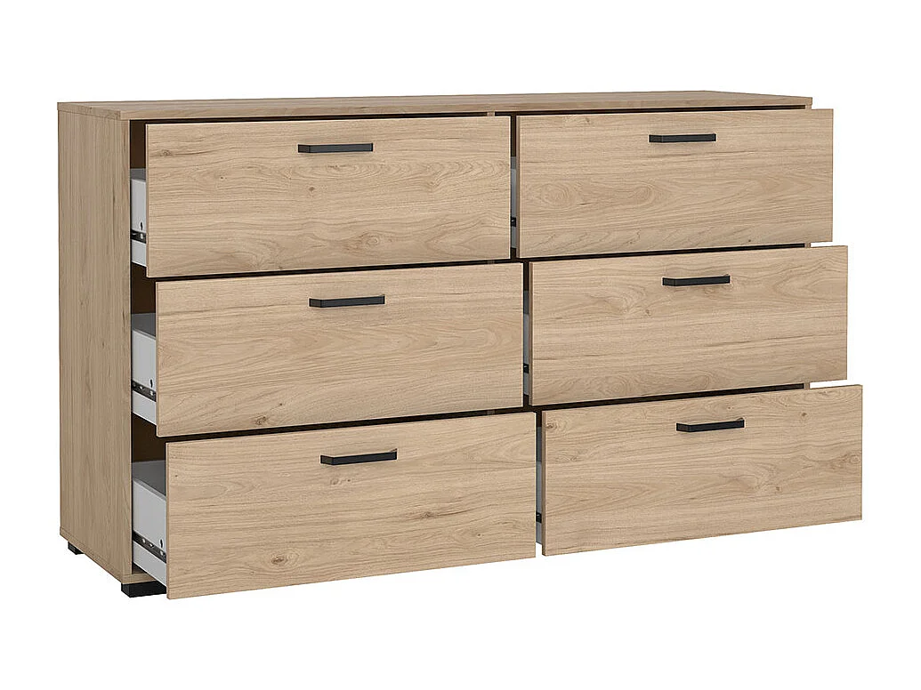 Sofia Kommode 6 Schubladen Eiche Dekor.