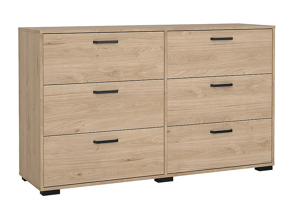 Sofia Kommode 6 Schubladen Eiche Dekor.