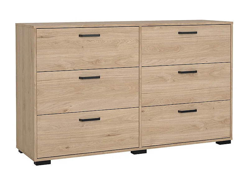 Sofia Kommode 6 Schubladen Eiche Dekor.