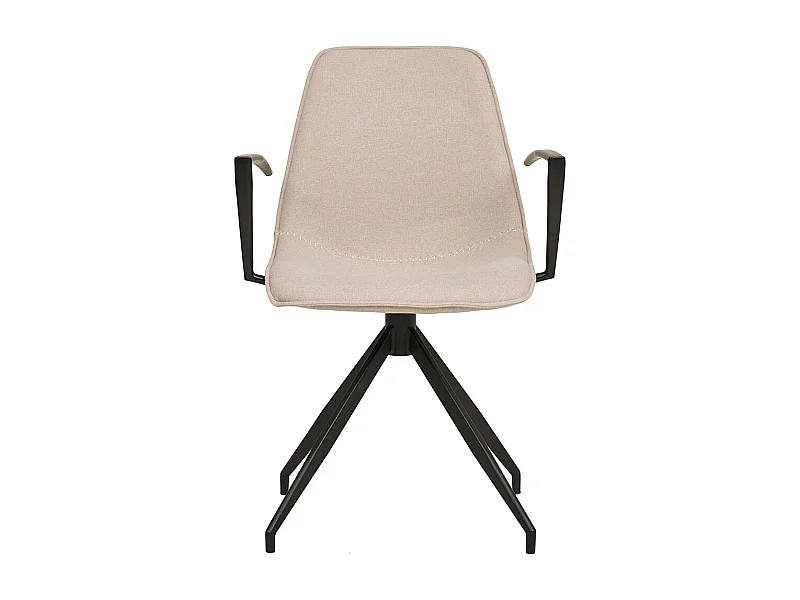 Monaco eetkamerstoel Draaivoet, armleuningen zandkleurig.