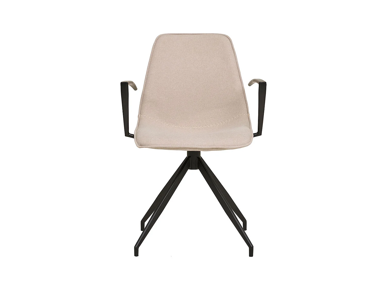 Monaco chaise de salle à manger pied rotatif, accoudoirs sable.