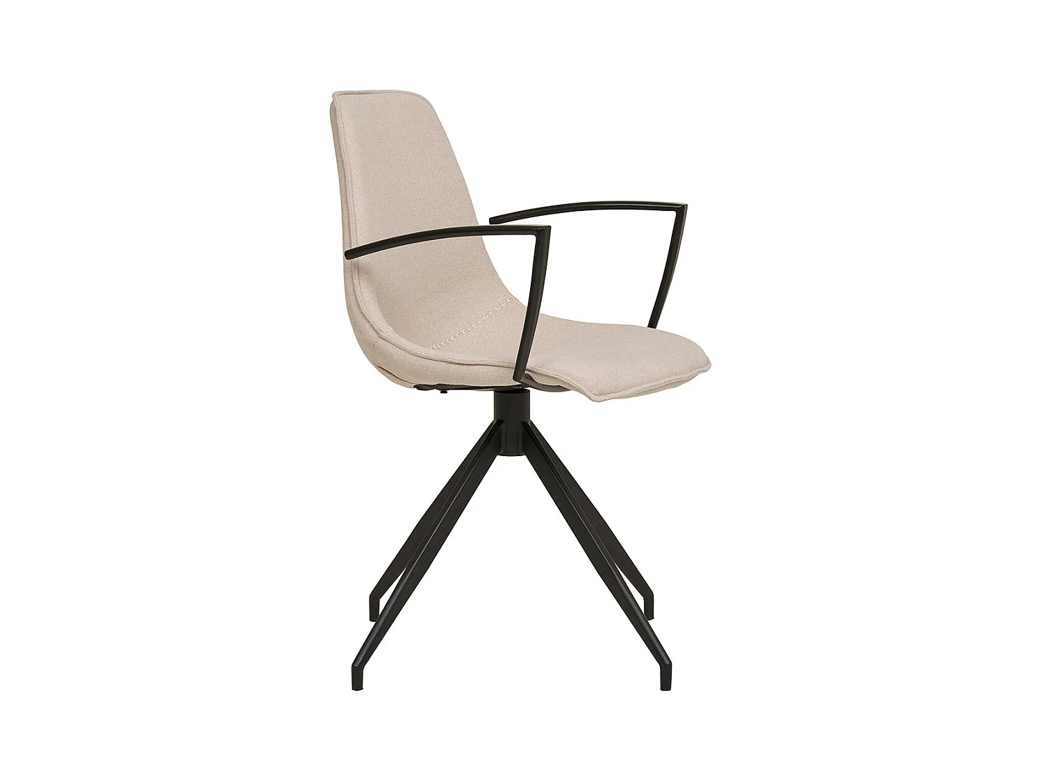 Monaco chaise de salle à manger pied rotatif, accoudoirs sable.