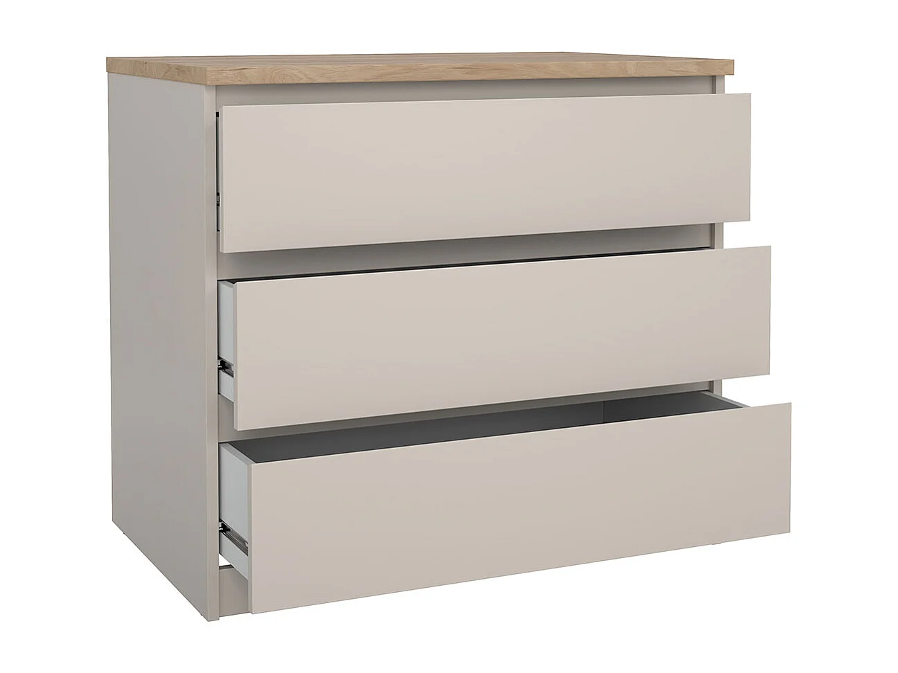 Naia Kommode 3 Schubladen Eiche Dekor.