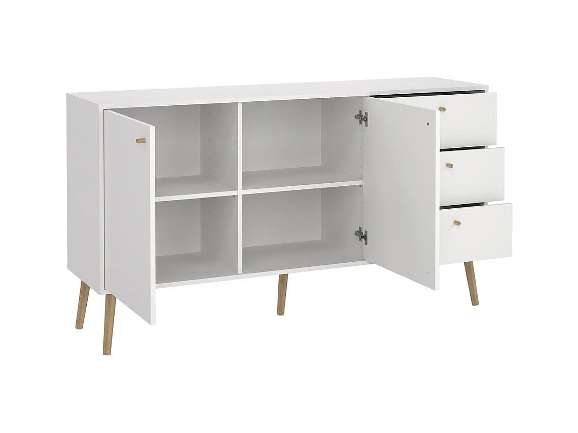 Buffet 2 portes et 3 tiroirs avec pieds en bois L147,2 cm - TARP