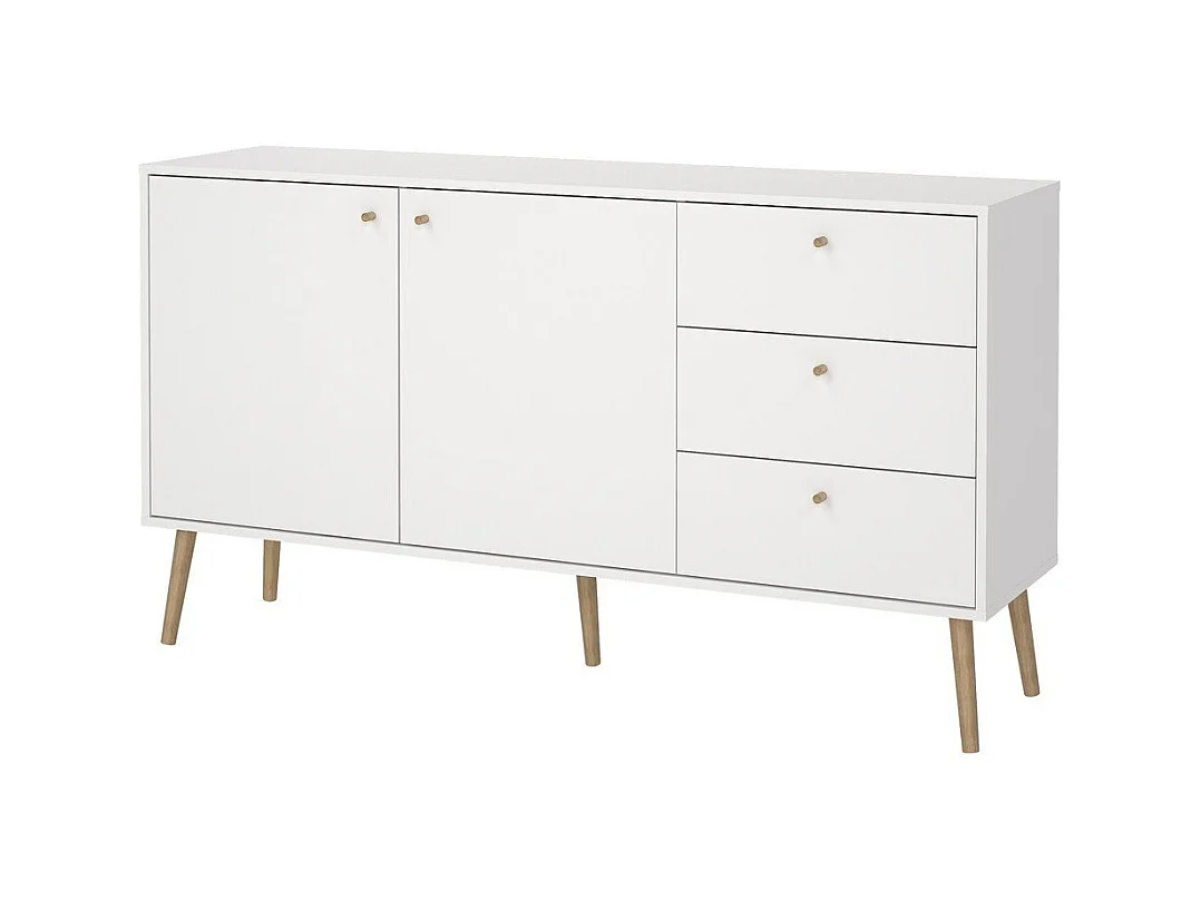 Buffet 2 portes et 3 tiroirs avec pieds en bois L147,2 cm - TARP