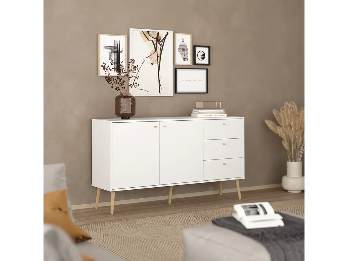 Bodo Sideboard 2 Türen, 3 Schubladen weiß.