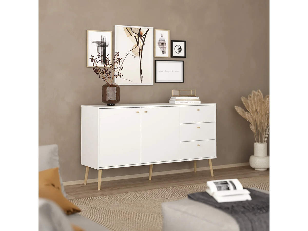 Bodo Sideboard 2 Türen, 3 Schubladen weiß.