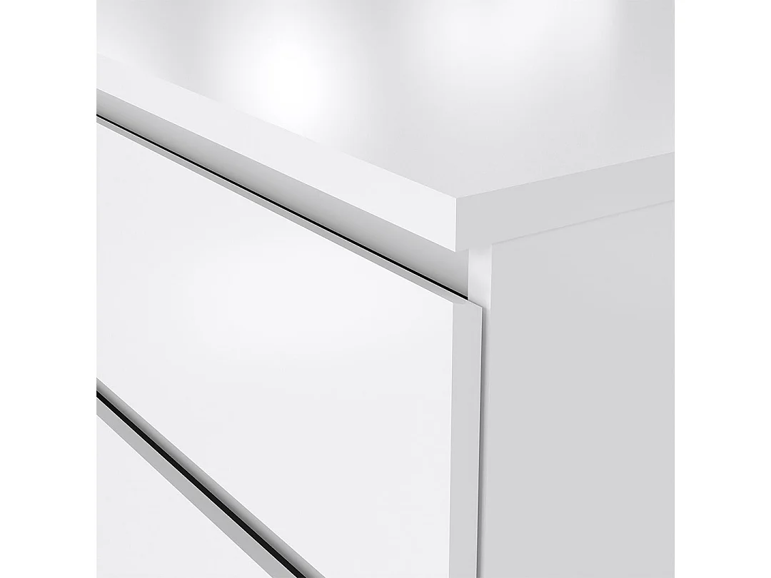 Naia Kommode 6 Schubladen weiß hochglanz.