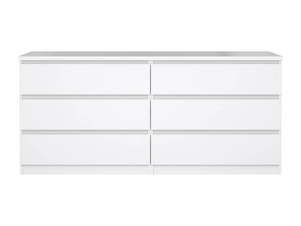 Naia Kommode 6 Schubladen weiß hochglanz.