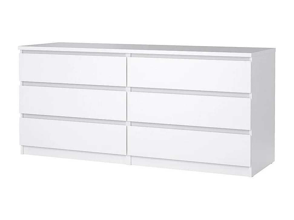 Naia Kommode 6 Schubladen weiß hochglanz.