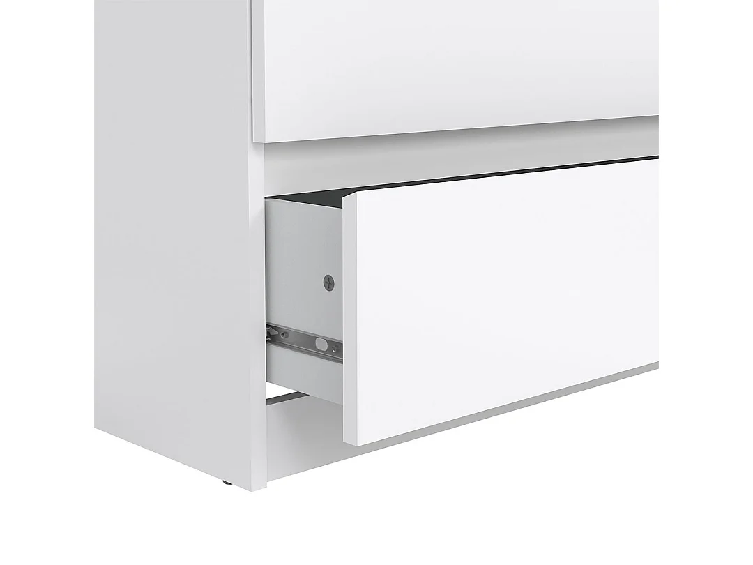 Naia Kommode 6 Schubladen weiß hochglanz.