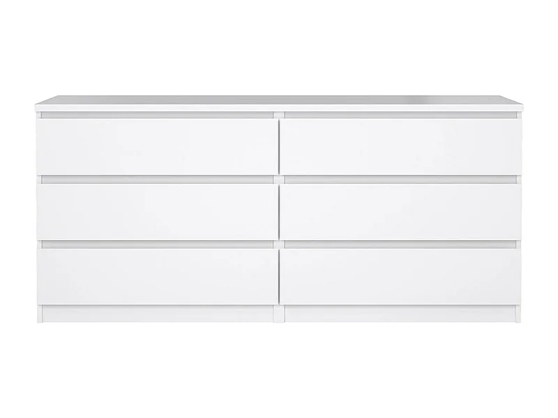 Naia Kommode 6 Schubladen weiß hochglanz.