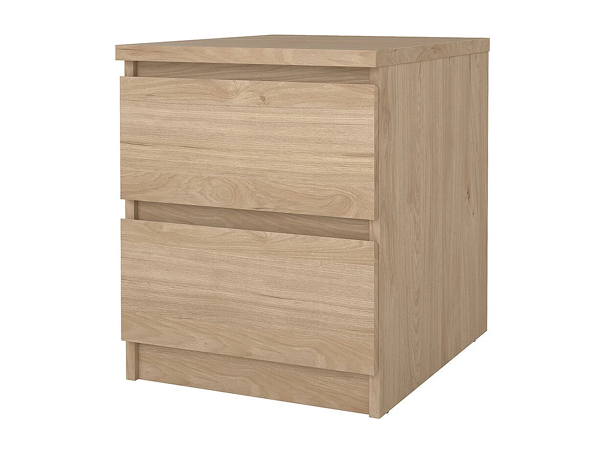 Naia Nachttisch 2 Schubladen Eichen-Dekor.