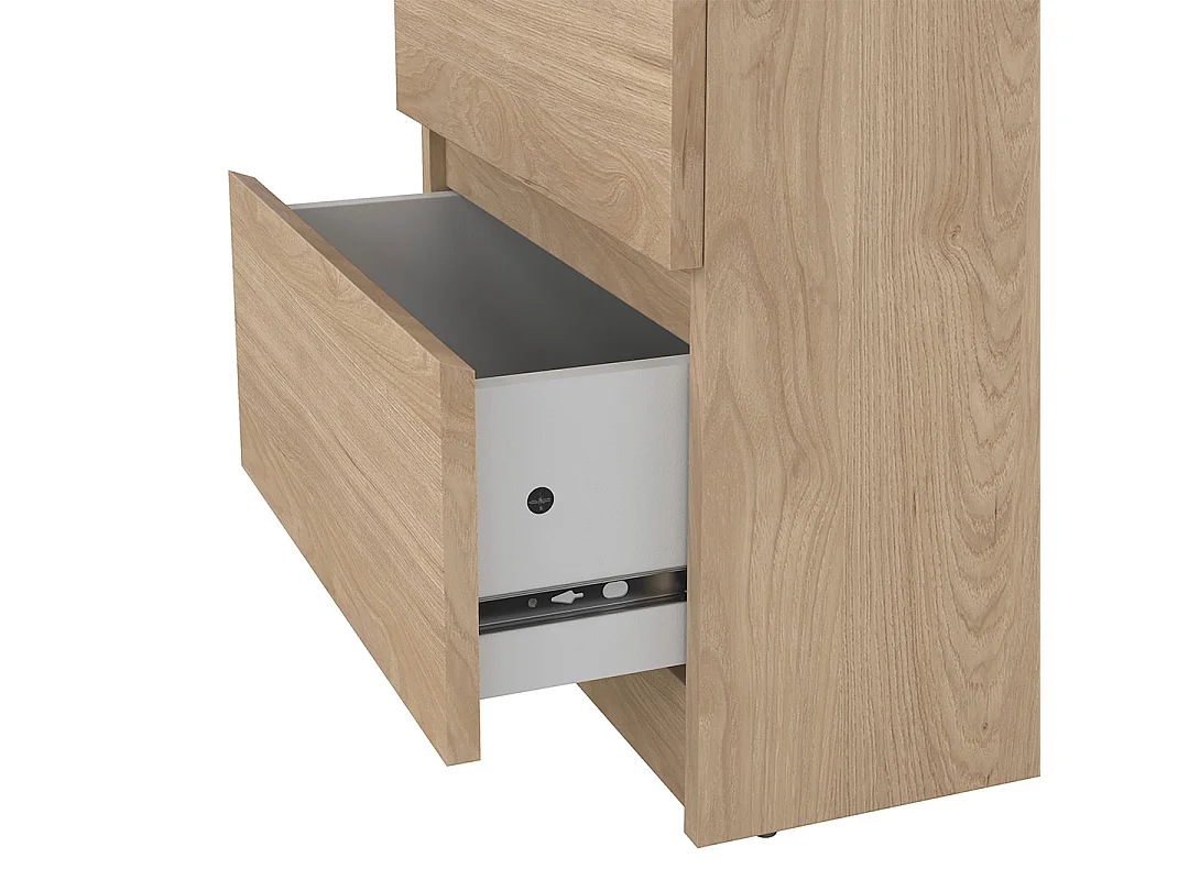 Naia Nachttisch 2 Schubladen Eichen-Dekor.