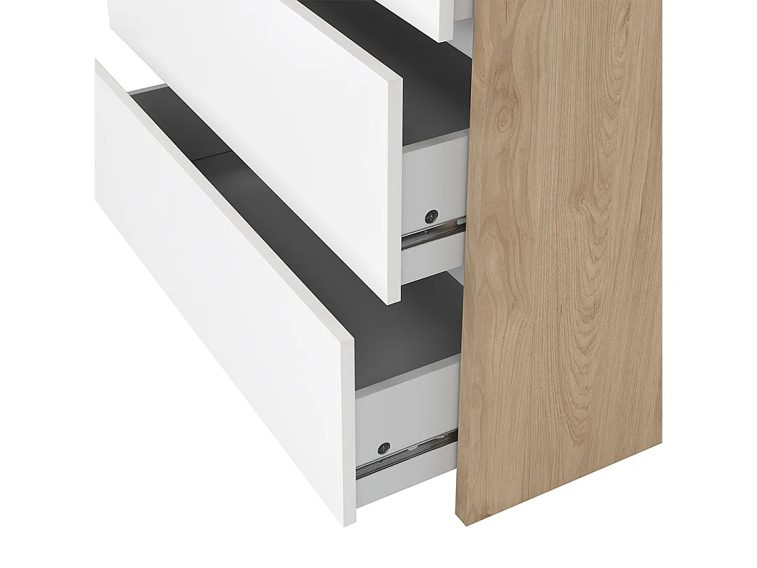 Next Kommode 3 Schubladen weiß Hochglanz.