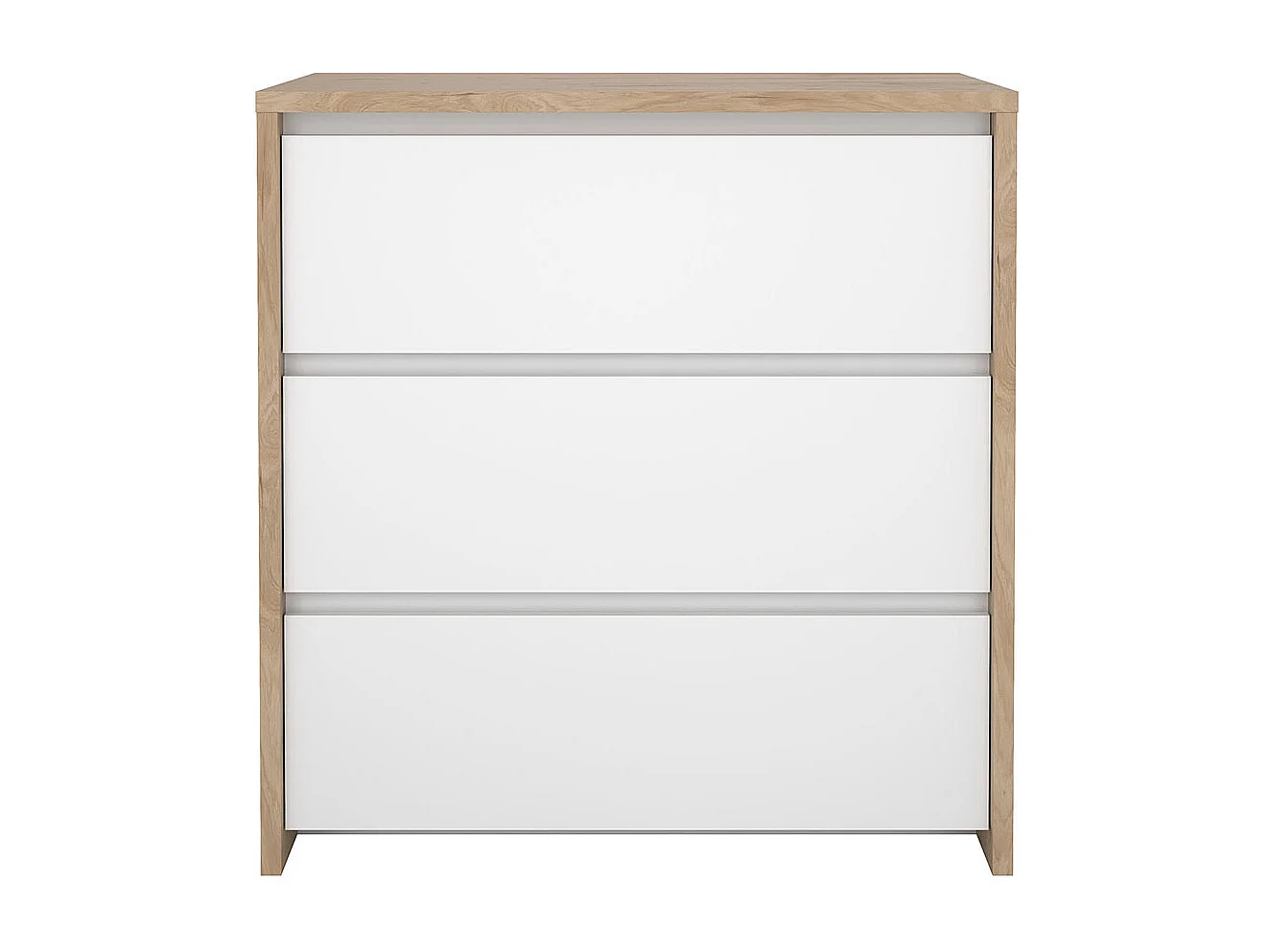 Next Kommode 3 Schubladen weiß Hochglanz.