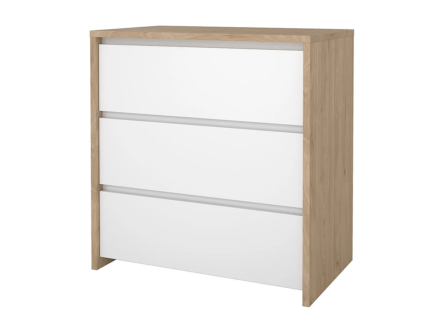 Next Kommode 3 Schubladen weiß Hochglanz.