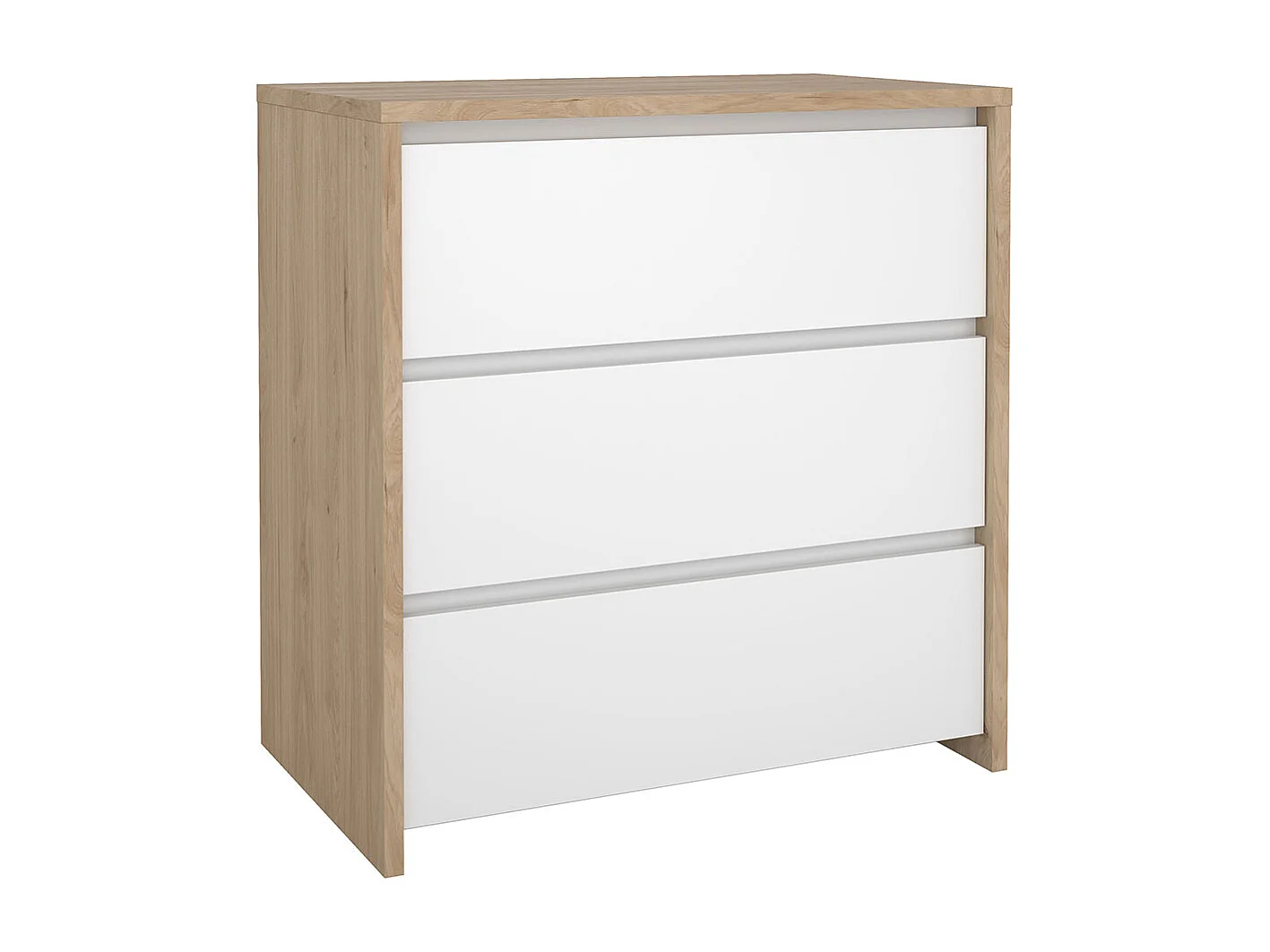Next Kommode 3 Schubladen weiß Hochglanz.
