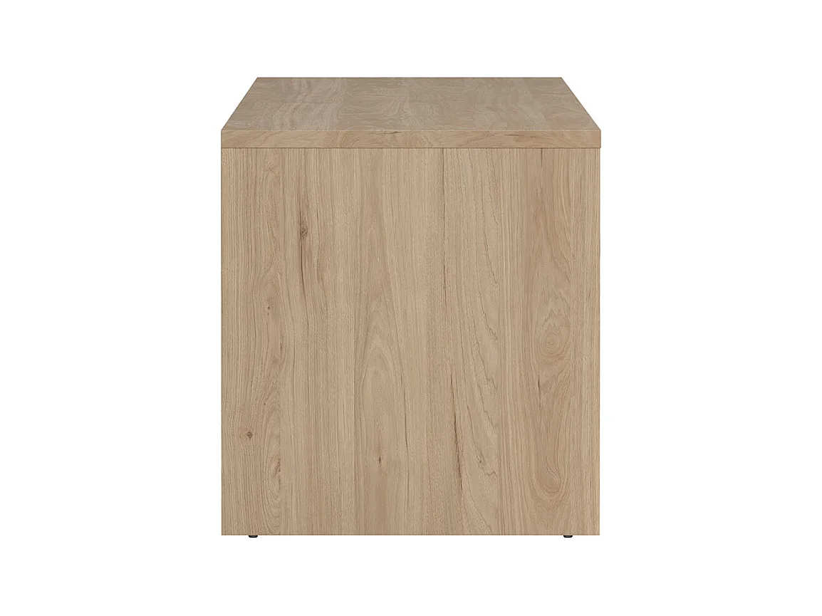 Next TV Tisch 2 Türen, 1 Schublade, 1 Ablage Eichen-Dekor, weiß hochglanz.