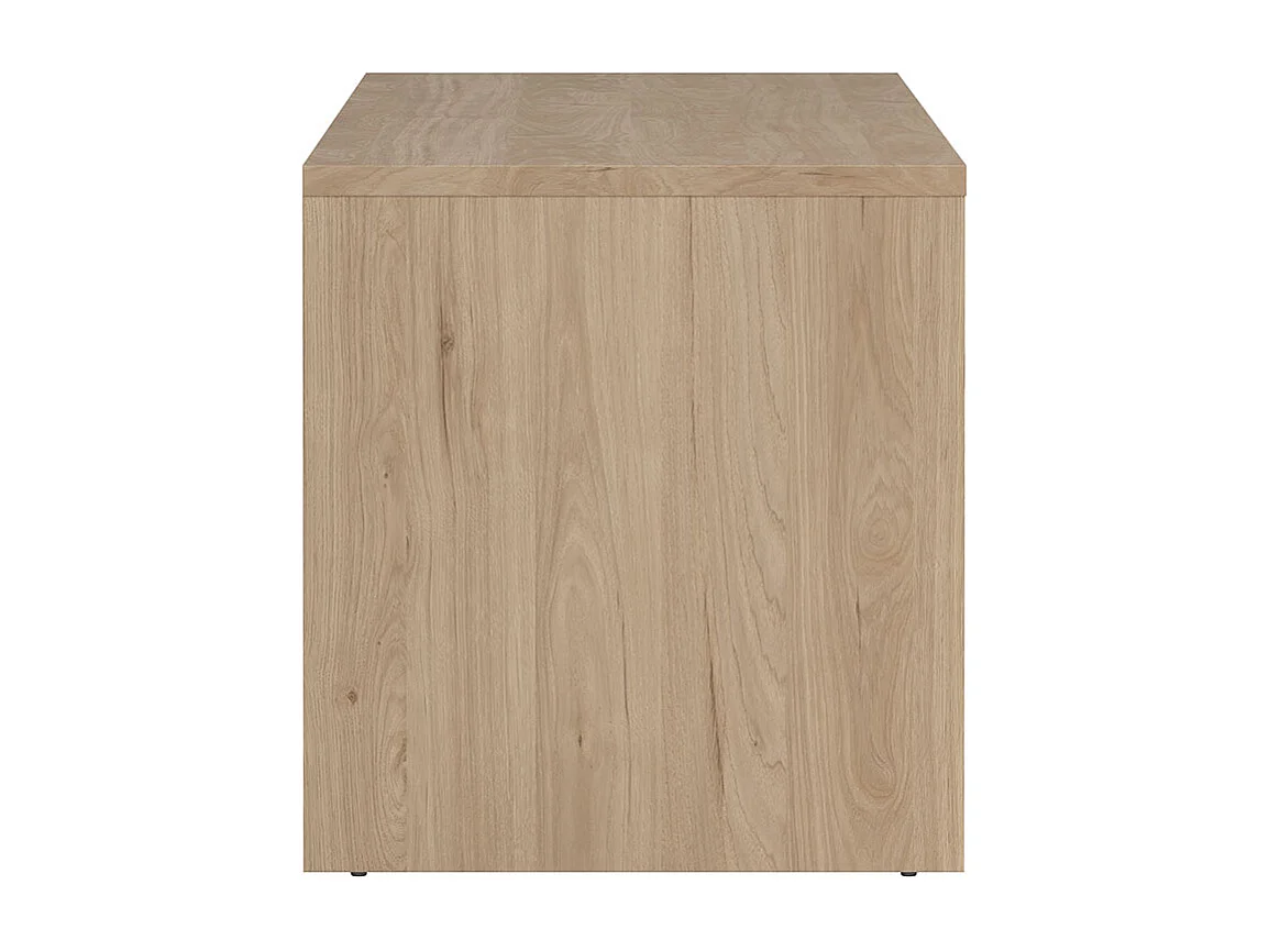 Next TV Tisch 2 Türen, 1 Schublade, 1 Ablage Eichen-Dekor, weiß hochglanz.