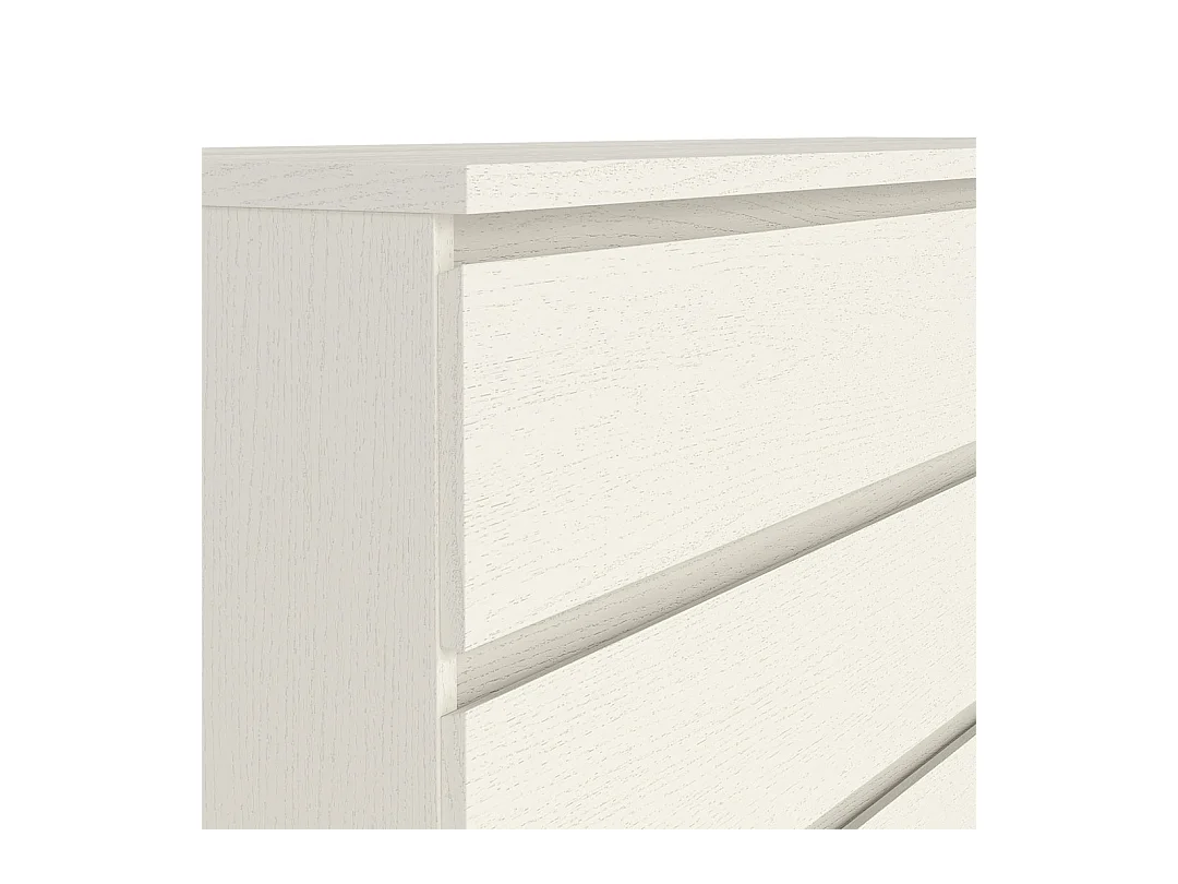 Noulan Kommode 6 Schubladen, weißes Esche Dekor.