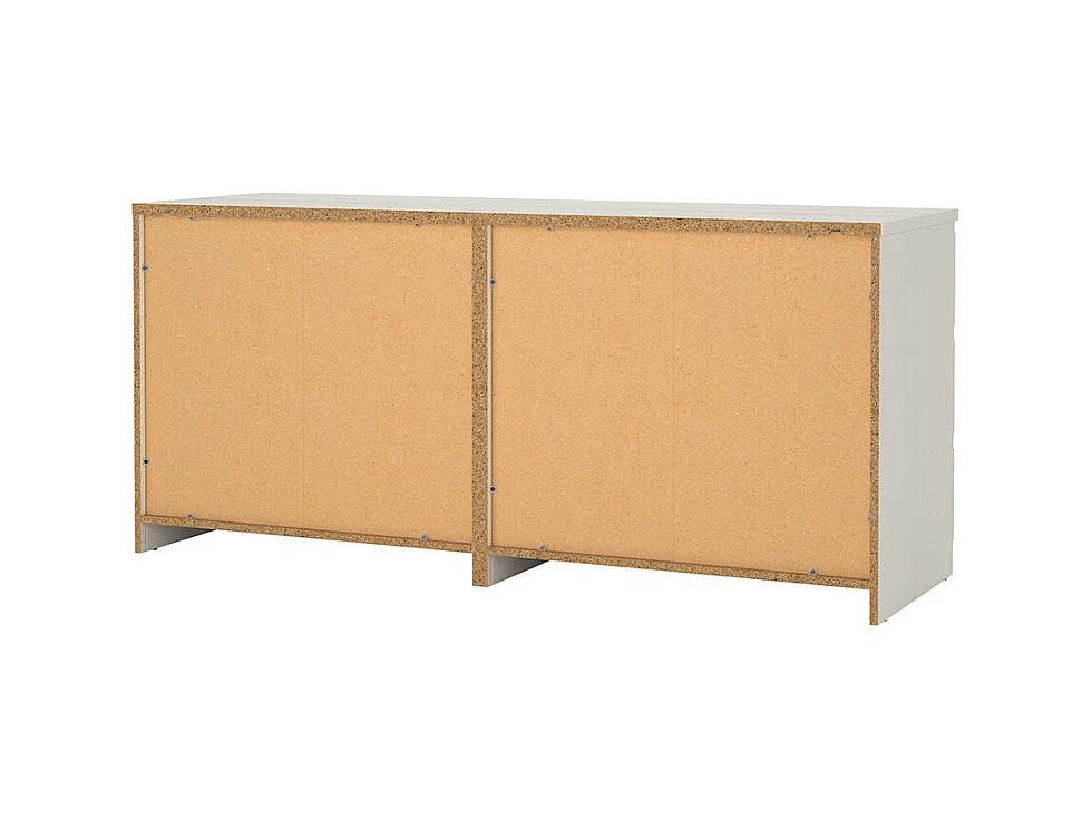 Noulan Kommode 6 Schubladen, weißes Esche Dekor.