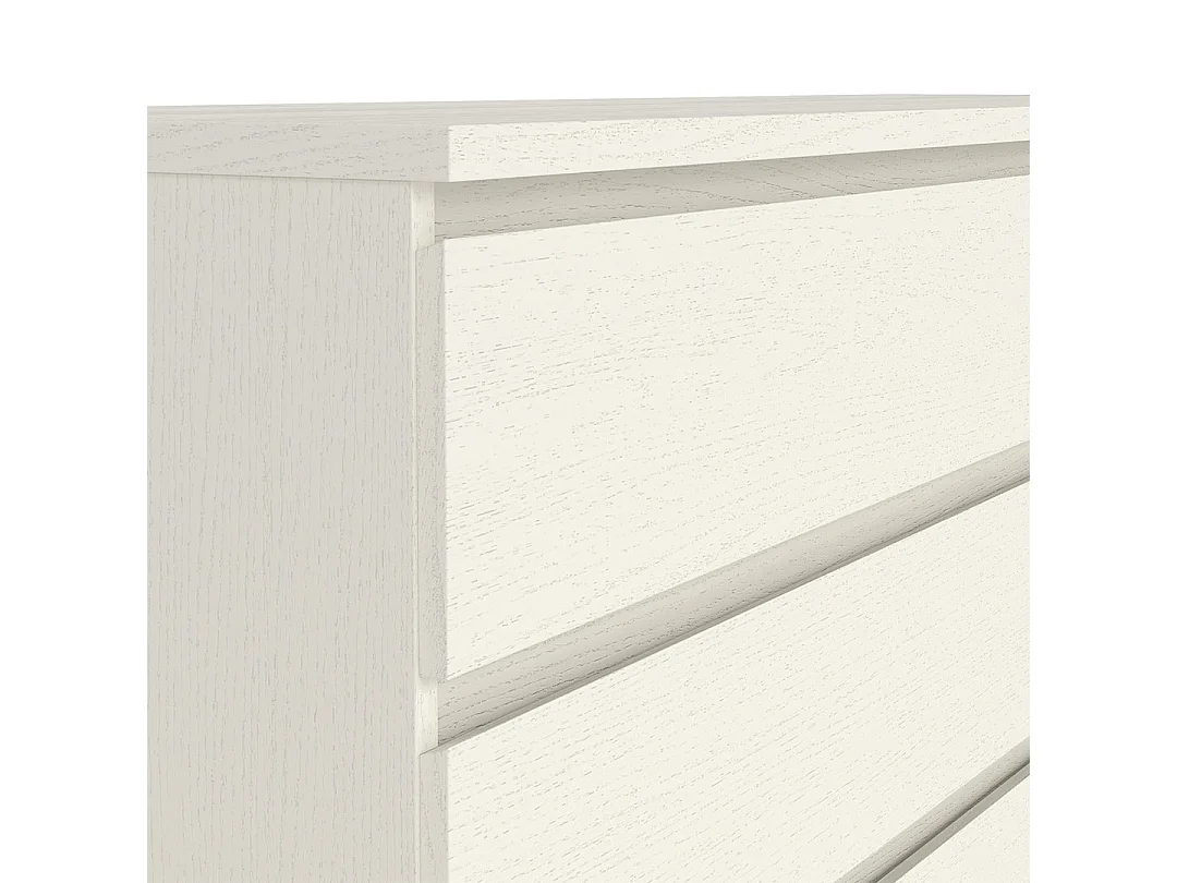Noulan Kommode 6 Schubladen, weißes Esche Dekor.