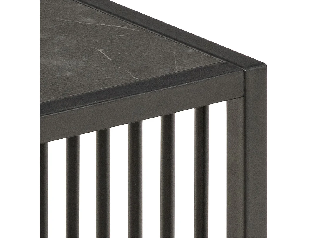 Strington table basse table d'appoint marbre décor noir.