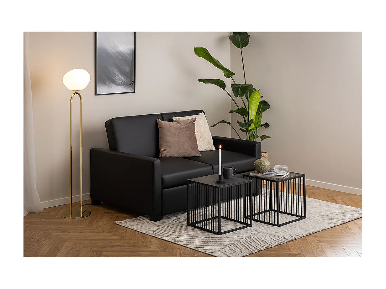 Strington table basse table d'appoint marbre décor noir.