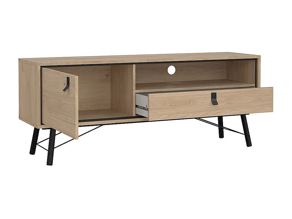 Ry meuble TV 1 porte 1 tiroir chêne décor.