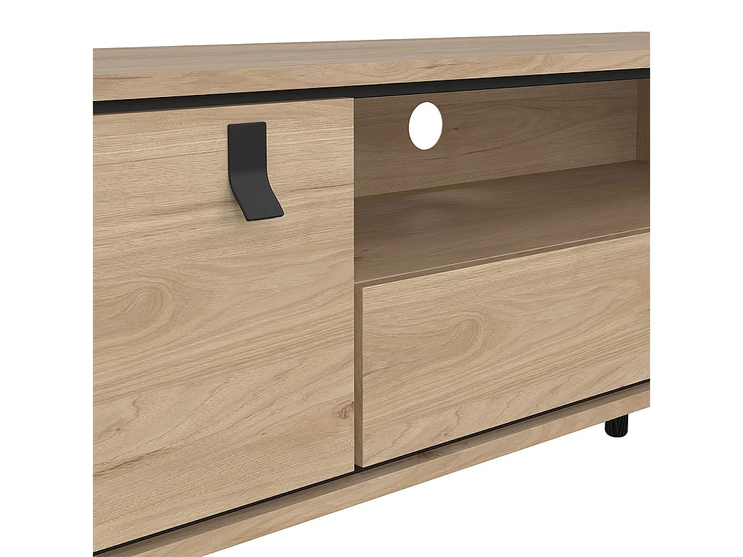 Ry meuble TV 1 porte 1 tiroir chêne décor.