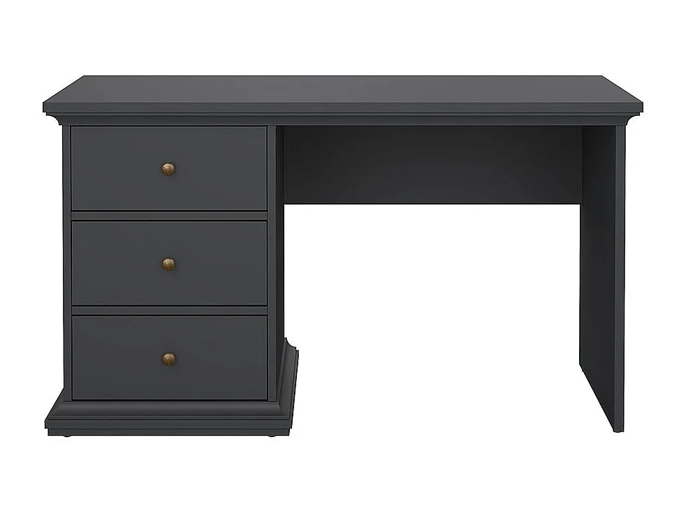 Venedig bureau 3 tiroirs gris mat.