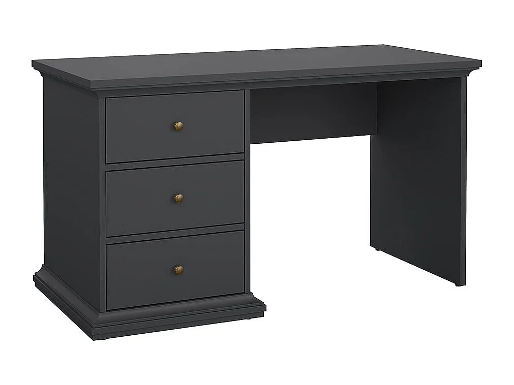 Venedig bureau 3 tiroirs gris mat.