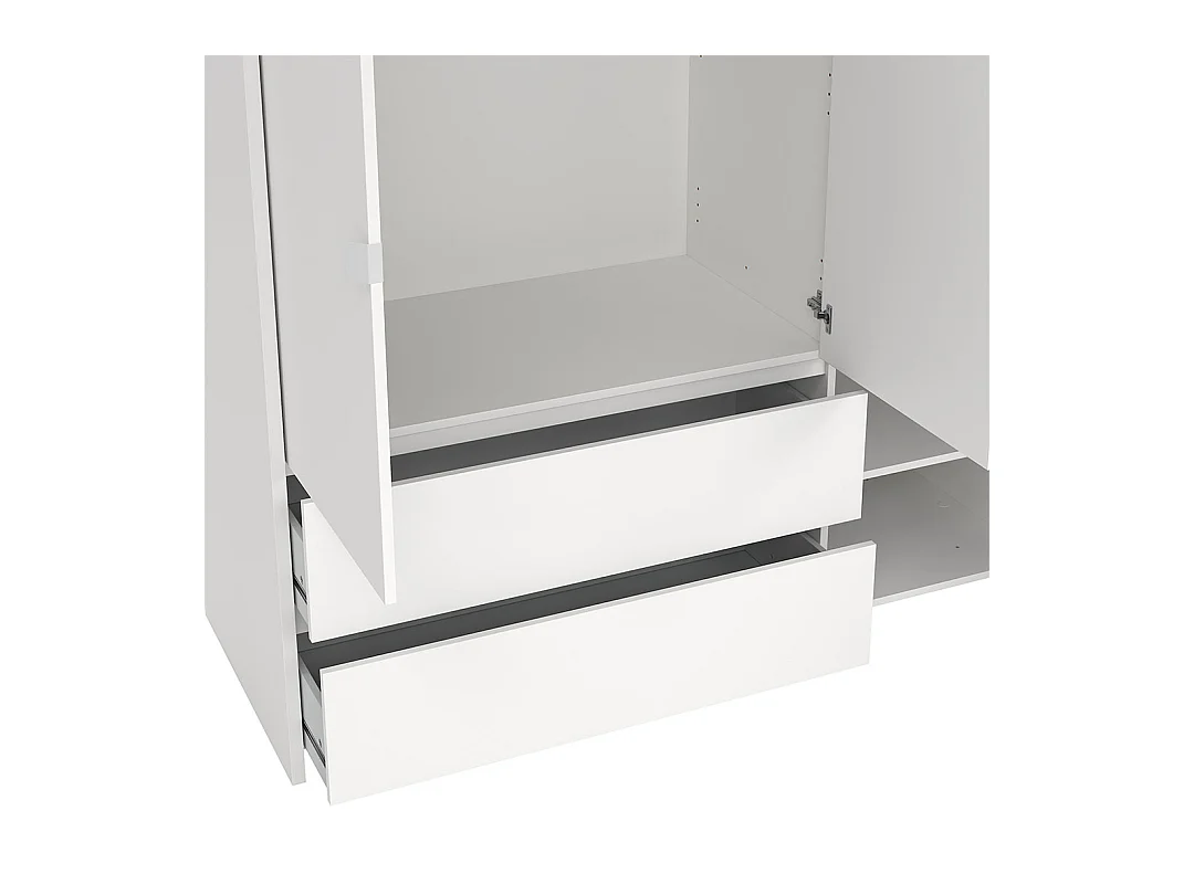 Next armoire de rangement 3 portes 2 tiroirs 149x200cm blanc.