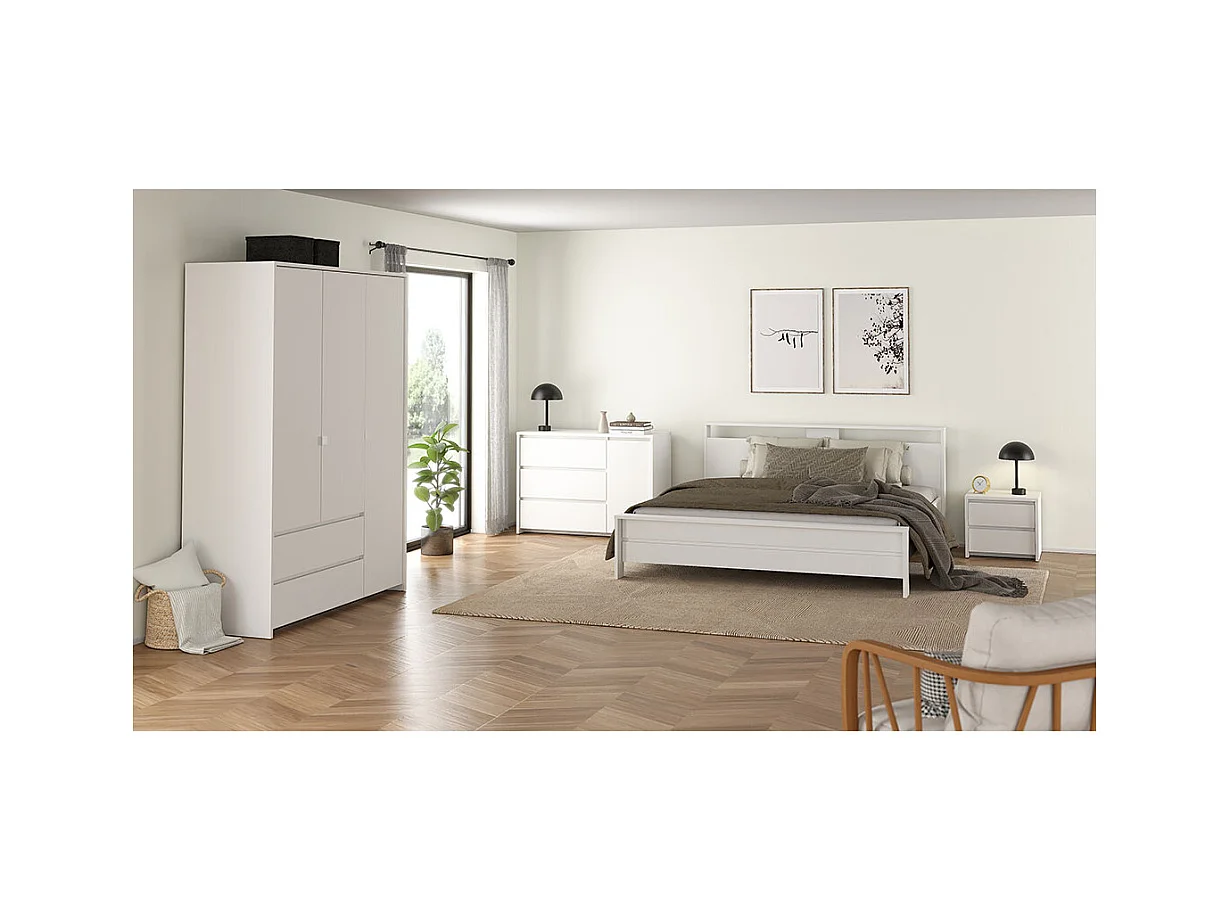 Next Kleiderschrank 3 Türen 2 Schubladen 149x200cm weiß.