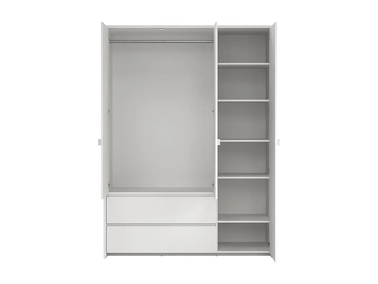 Next kledingkast 3 deuren 2 lades 149x200cm wit.