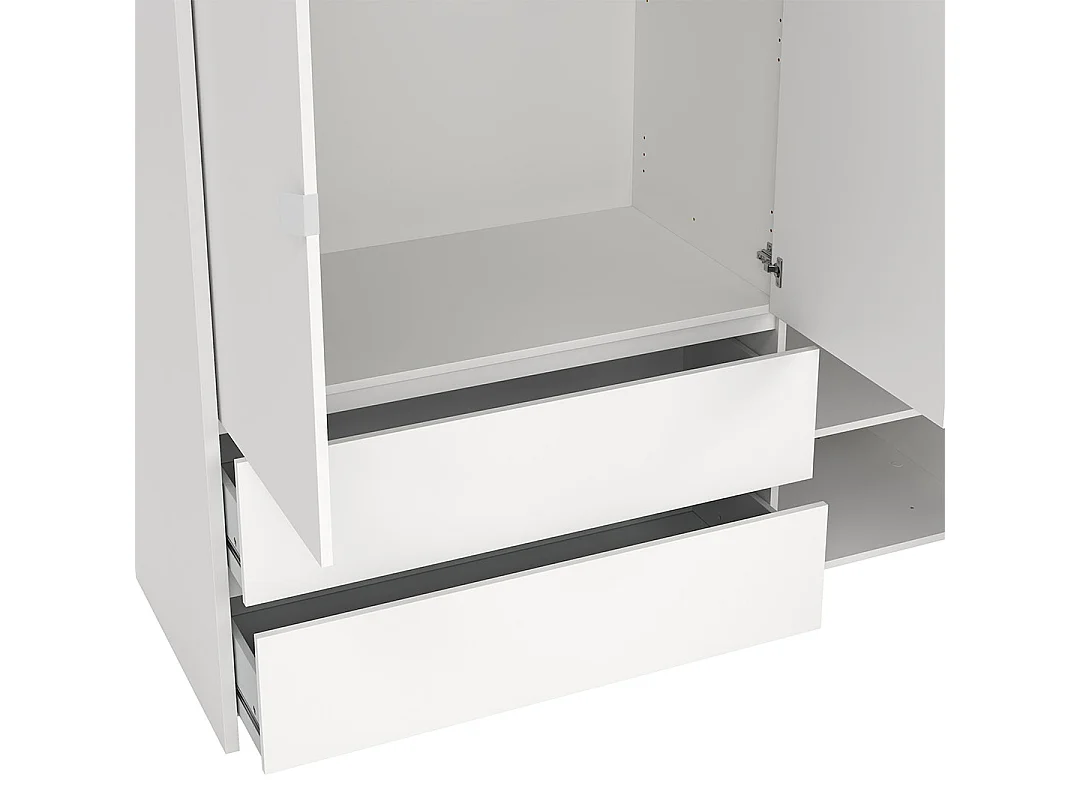 Next kledingkast 3 deuren 2 lades 149x200cm wit.