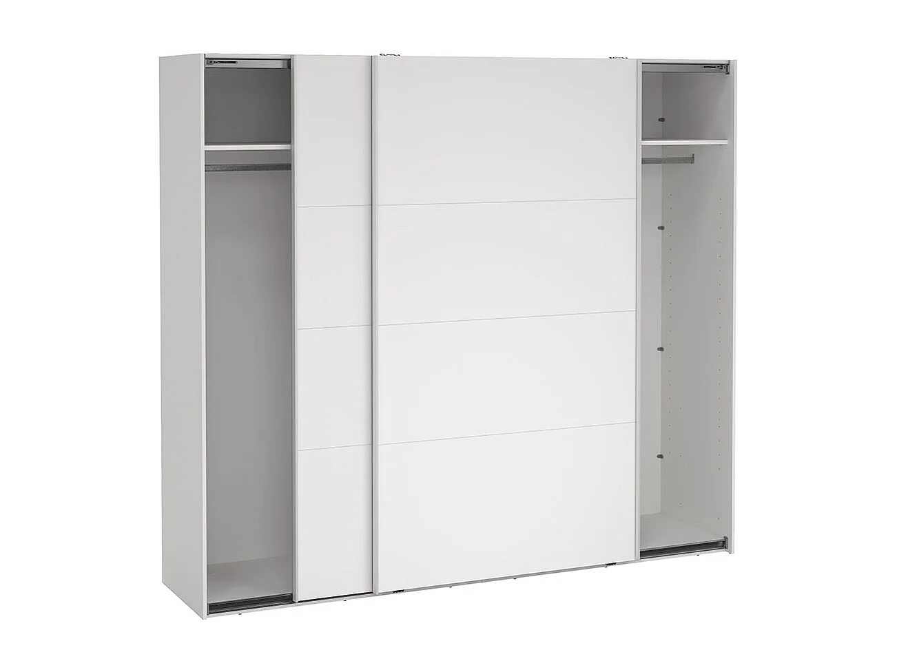 Catania Kleiderschrank 221x244x67cm, 2 Schiebetüren weiß.