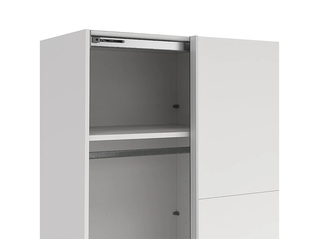 Catania Kleiderschrank 221x244x67cm, 2 Schiebetüren weiß.