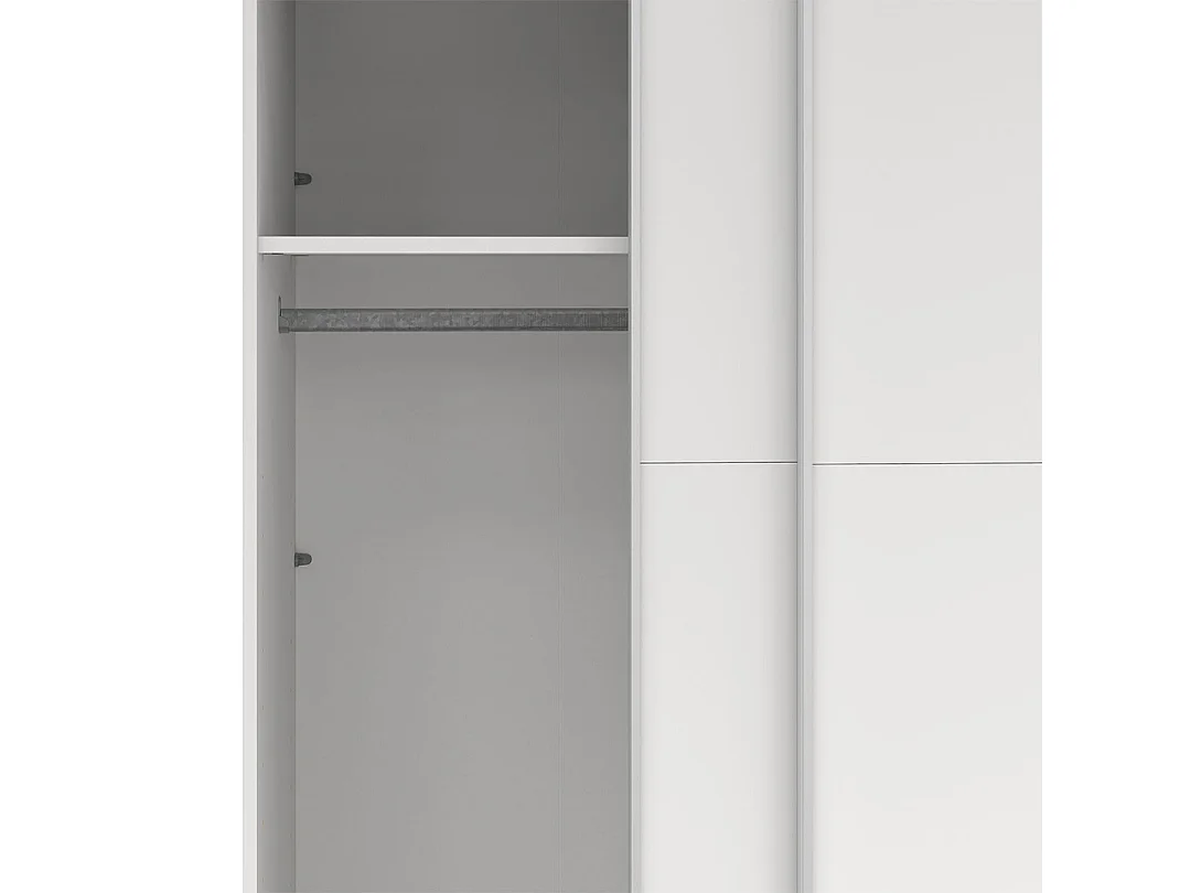 Catania Kleiderschrank 221x244x67cm, 2 Schiebetüren weiß.